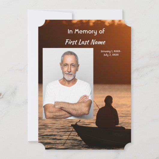 Célébration commémorative de la vie, Invitation (Devant)