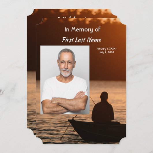 Célébration commémorative de la vie, Invitation (Devant / Derrière)