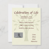 Célébration commémorative de la vie invitation en  (Devant)
