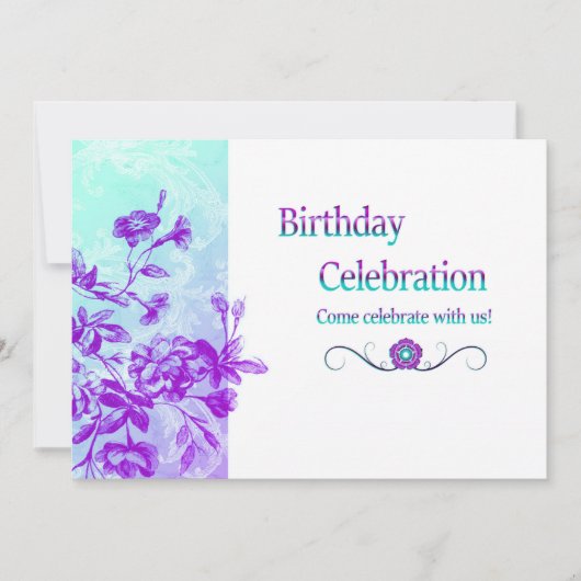Célébration d'anniversaire (violet) Invitation (Devant)