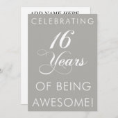 Célébration De 16 Ans D'Être Un Invitation Impress (Devant / Derrière)