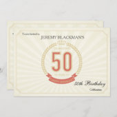 Célébration de 50 ans Anniversaire Invitation (Devant / Derrière)