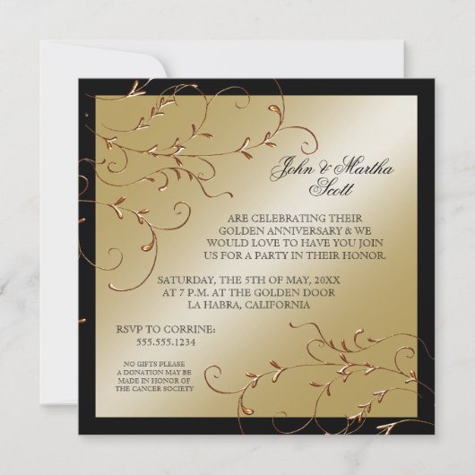 Célébration de 50 ans, Invitation pour le 50e Anni (Devant)