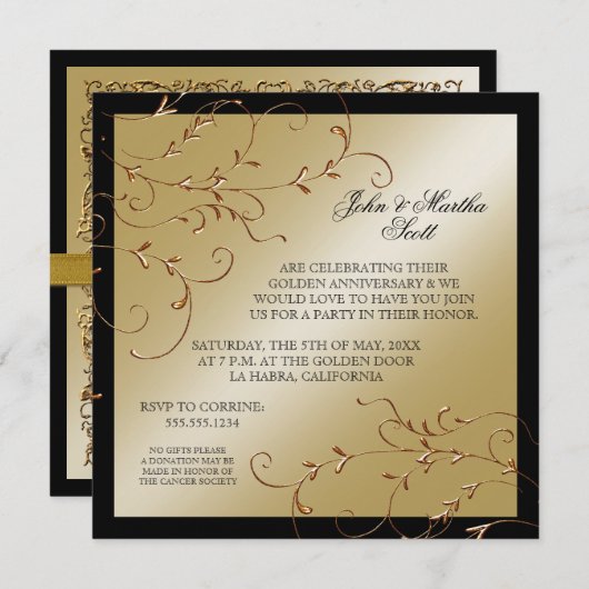 Célébration de 50 ans, Invitation pour le 50e Anni (Devant / Derrière)