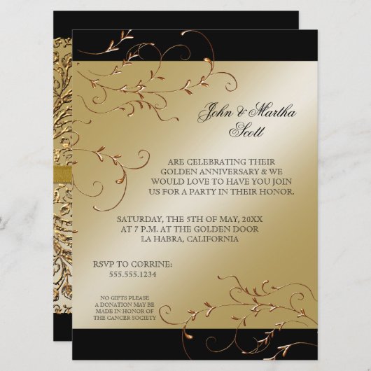 Célébration de 50 ans, Invitation pour le 50e Anni (Devant / Derrière)