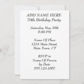 Célébration De 70 Ans D'Être Un Invitation Impress (Dos)