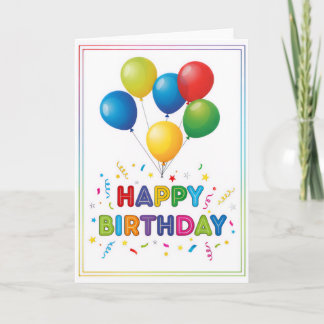 Célébration de ballons arc-en-ciel – Carte d'anniv