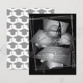 Célébration de la Faire-part de diplôme Noir & Bla (Devant / Derrière)