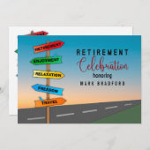 Célébration de la retraite Invitation Signes routi (Devant / Derrière)