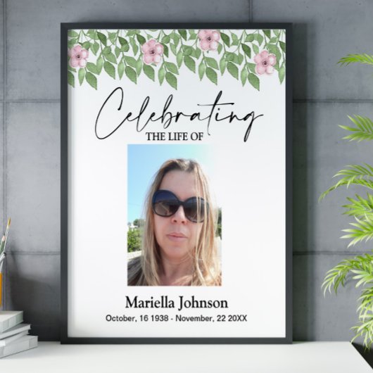 Célébration de la vie 16x20 Poster funéraire