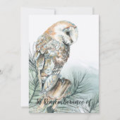 Célébration de la vie Barn Owl Invitation (Devant)