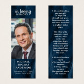 Célébration De La Vie Bleu Marbre Poème Signet (Devant & derrière)