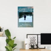 Célébration de la vie Blue Funeral Poster (Bureau à domicile)