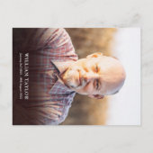 Célébration de la vie Bois Bleu Invitation photo (Dos)