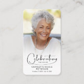 Célébration de la vie Carte de prière Signet photo (Devant)