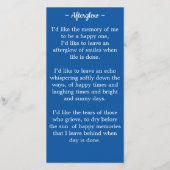 Célébration De La Vie Carte Mémorial Du Drapeau Am (Dos)