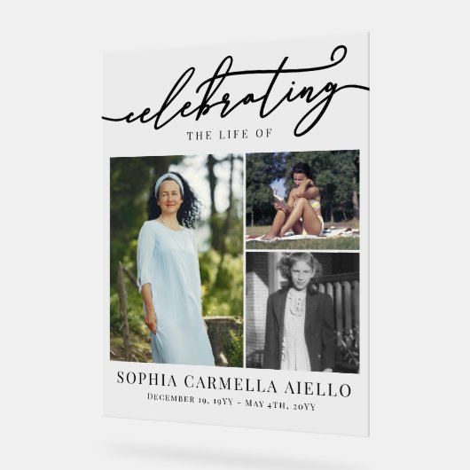 Célébration de la vie de 3 photos collage (Angle)
