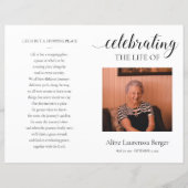 Célébration De La Vie Du Programme Funéraire Avec (Devant)