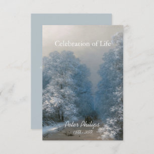 Célébration de la vie en hiver 2 Faire-part funéra