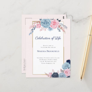 Célébration de la vie Fleurs funéraires Invitation