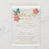 Célébration de la vie Floral Butterfly Invitation (Devant / Derrière)