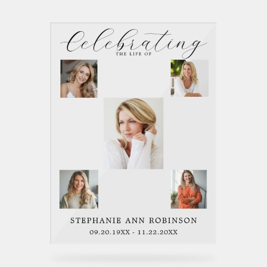 Célébration de la vie funéraire 5 Photo Collage (Recto)