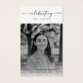 Célébration de la vie Funéraire Carte de prière ph (Devant)