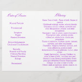 Célébration de la vie Funéraire Programme - un seu (Dos)