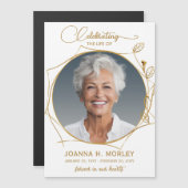 Célébration de la vie Gold Photo Funeral Magnet Ca (Devant / Derrière)