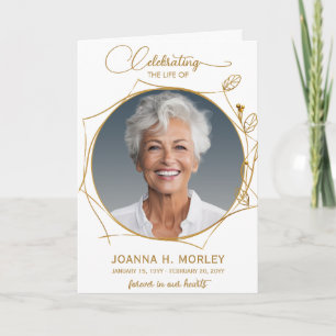 Célébration de la vie Gold Photo Funeral Programme