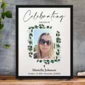 Célébration de la vie Greenery Funeral Poster