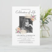 Célébration de la vie | Invitation avec photo comm (Debout devant)
