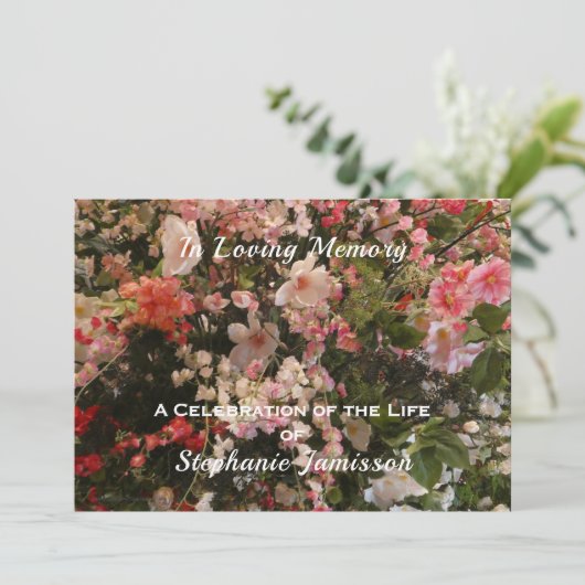 Célébration de la vie Invitation Boho Chic Floral (Debout devant)