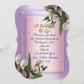 Célébration de la vie Invitation calla lys (Devant / Derrière)