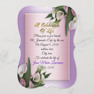 Célébration de la vie Invitation calla lys