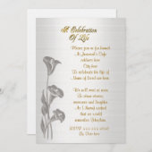 Célébration de la vie Invitation Calla Lys (Devant / Derrière)