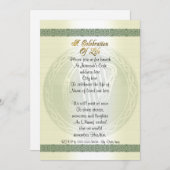 Célébration de la vie Invitation Celtic Knot Irish (Devant / Derrière)