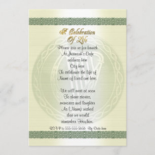 Célébration de la vie Invitation Celtic Knot Irish