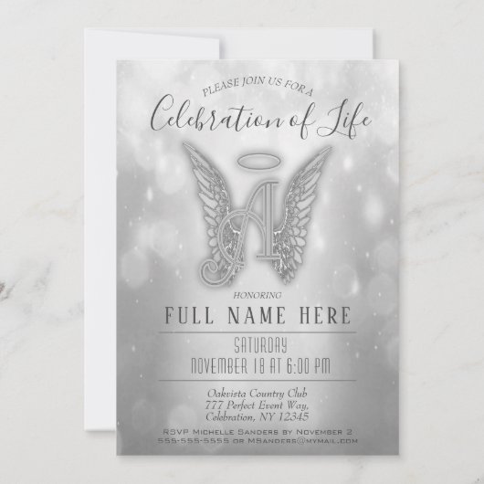 Célébration de la vie - Invitation commémorative A (Dos)