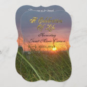 Célébration de la vie Invitation coucher du soleil (Devant / Derrière)