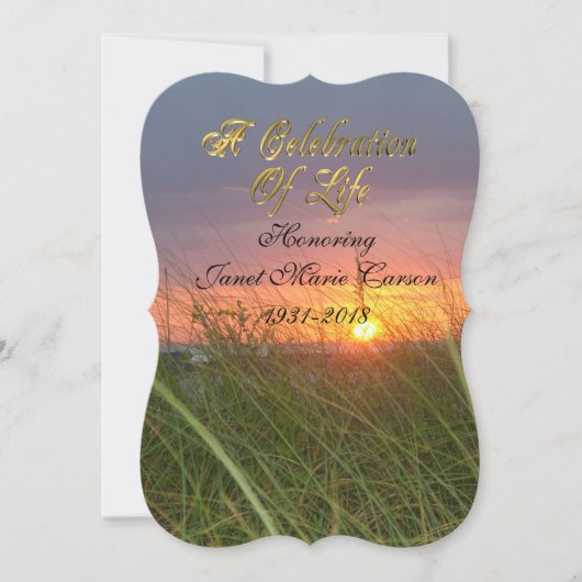 Célébration de la vie Invitation coucher du soleil (Devant)