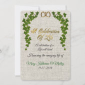 Célébration de la vie Invitation Frontière d'Ivy (Devant)