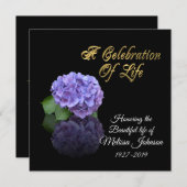 Célébration de la vie Invitation Hydrangea (Devant / Derrière)