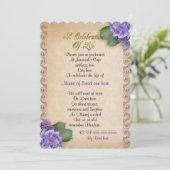 Célébration de la vie Invitation hydrangea floral (Debout devant)