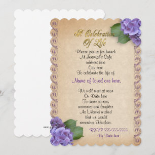 Célébration de la vie Invitation hydrangea floral
