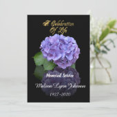 Célébration de la vie Invitation Hydrangea sur noi (Debout devant)