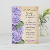 Célébration de la vie Invitation hydrangée (Debout devant)