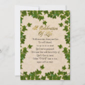 Célébration de la vie Invitation ivy (Devant)
