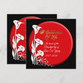 Célébration de la vie Invitation Lily asiatique (Devant / Derrière)