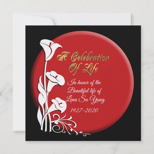 Célébration de la vie Invitation Lily asiatique (Devant)